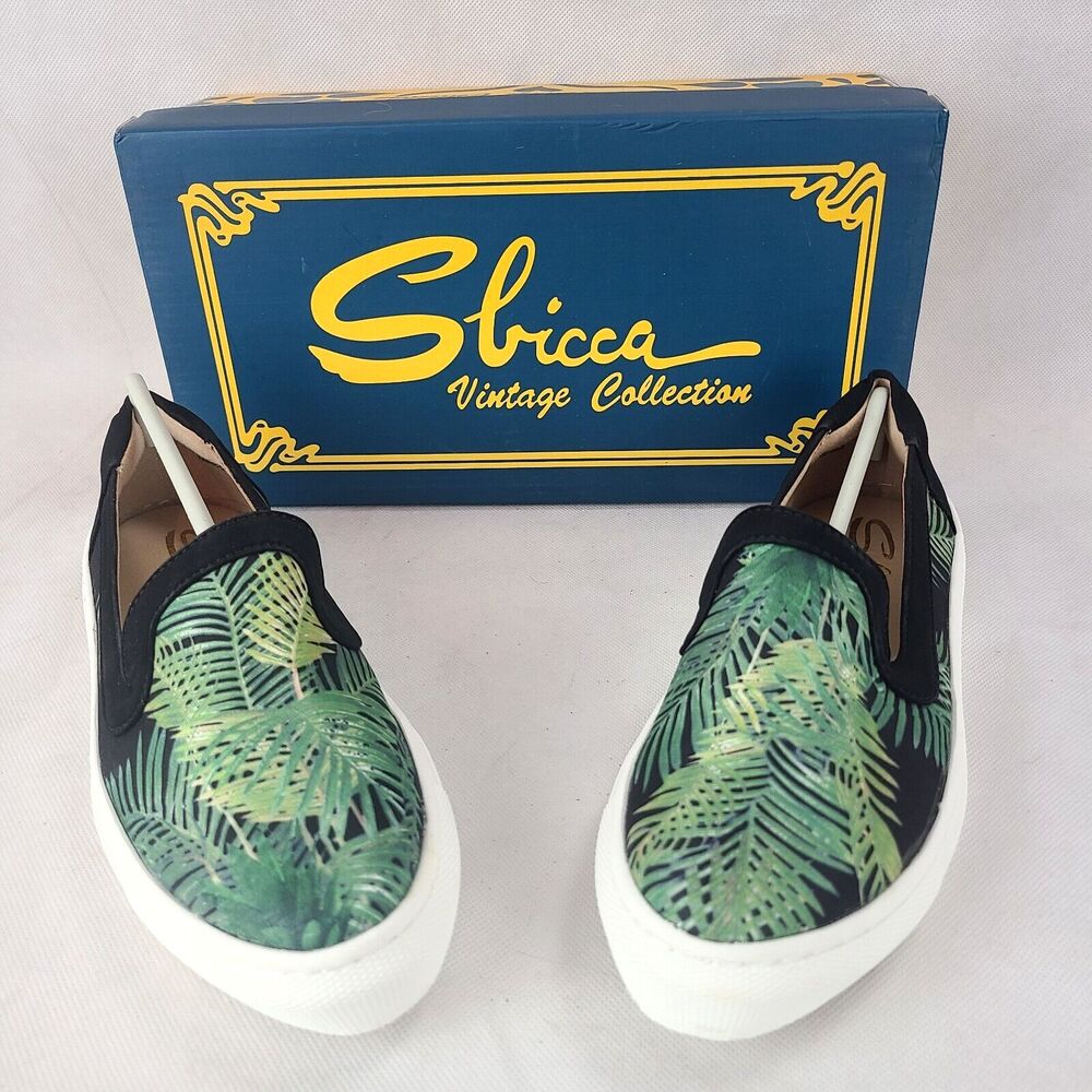 New SBICCA Vintage Collection "Rafa" Black & Green Slip On Sneaker Women's (6)